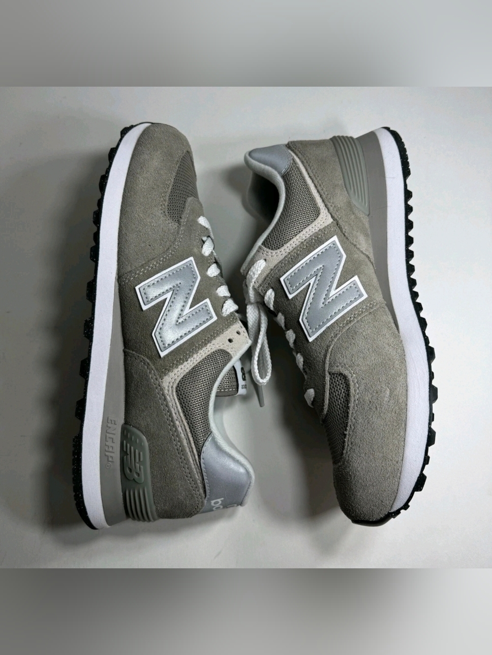 New Balance Grey Suede & Mesh Men's Sneaker - Picture 4 of 6